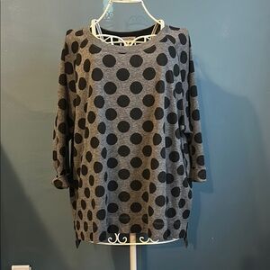 Polka Dot Women's Top - Gray and Black